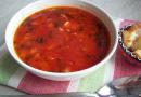 Savory borscht from chicken'яса рецепт